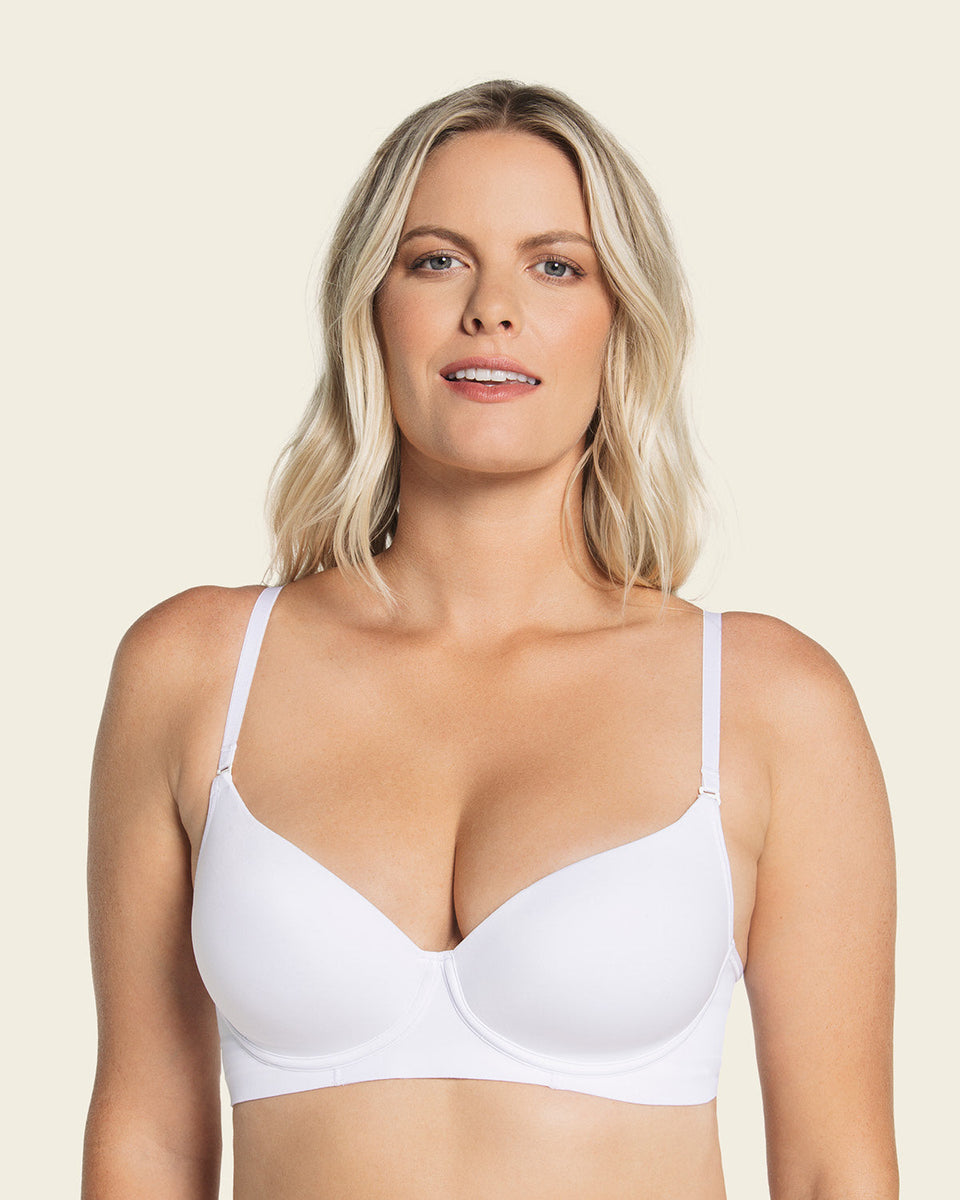 Invisible high push up petite bra with memory foam