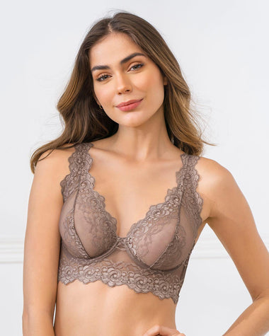 Brasier triangular de encaje y transparencias