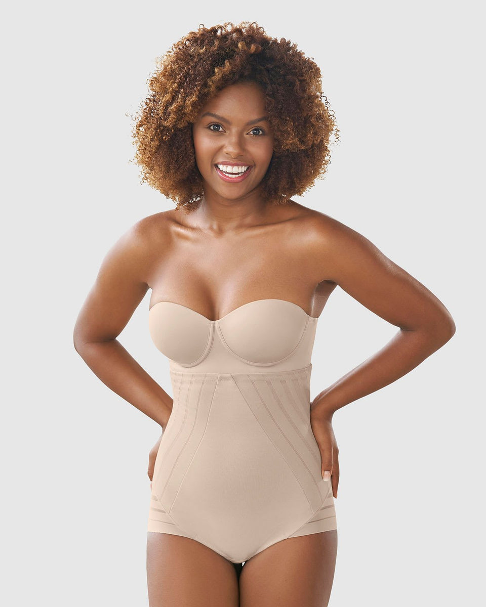 Panty faja busto libre de control fuerte con encaje en bandas