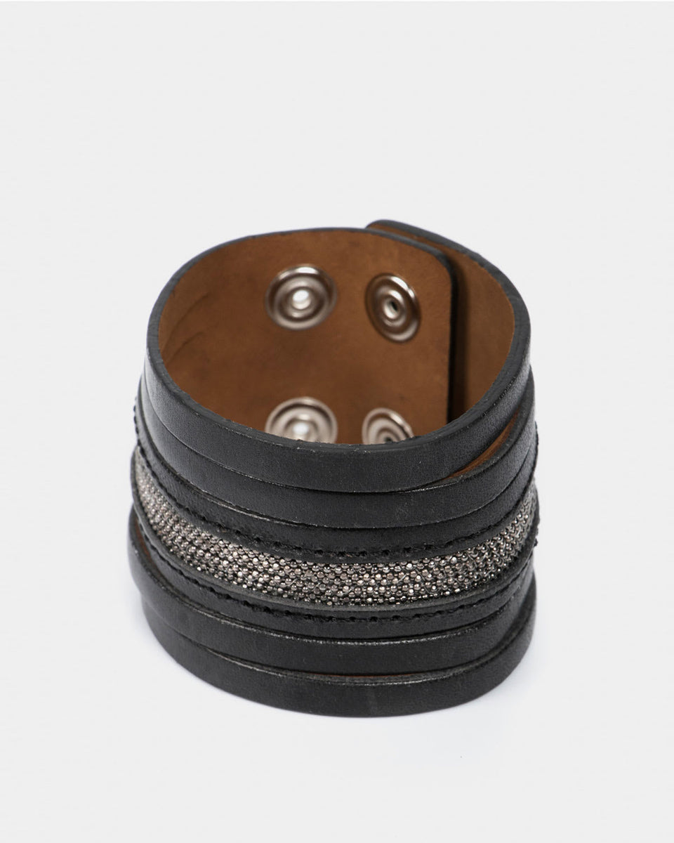 Manilla femenina de cuero con brillo sutil Vélez